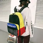 Color letter mesh middle school students school bag leisure travel backpack