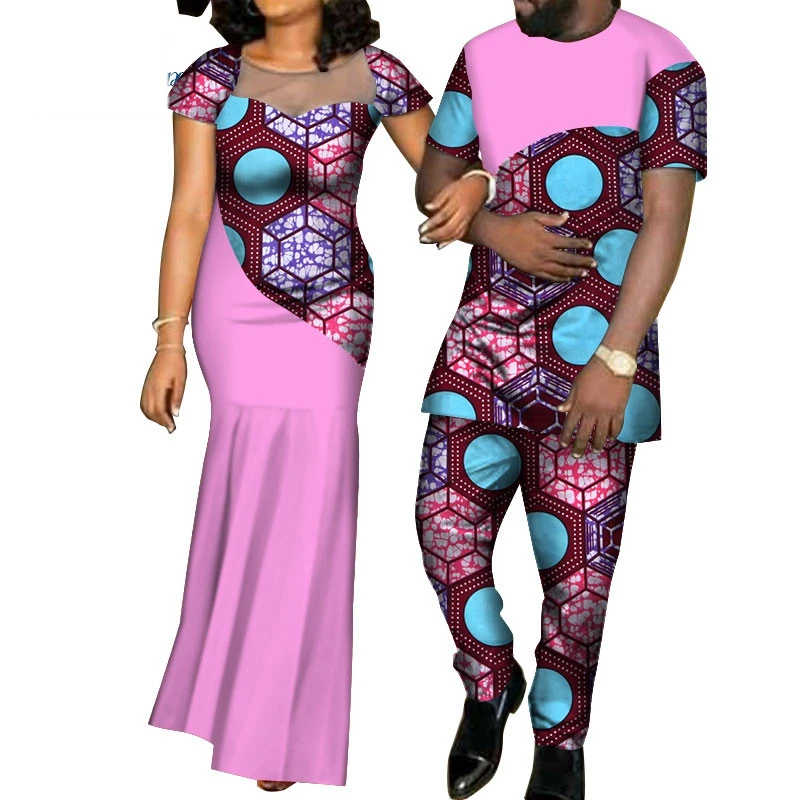 Robes De Mariée De Fête Poursuivons Coton Africain Traditionnel De Style Robe De Soirée Vêtements pour Femmes et Hommes
