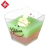 Custom Printed Plastic disposable cups, 100ml cake pudding cups for dessert