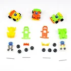 Wholesale mini plastic DIY assembly cartoon four-wheel drive car small toy gifts capsules toys