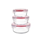 3pcs round pyrex kitchenware glass bowls set