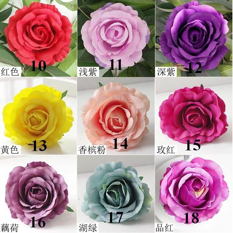 SPR 500 ชิ้น/ล็อตบรรจุประดิษฐ์งานแต่งงานผ้าไหมผ้า rose DIY ดอกไม้เดียวหัวดอกไม้ฉากหลัง arrangement