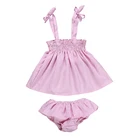 2019 Wholesale Fashion Baby Clothes pink Soft Cotton 2 pieces swimwear Baby Suit baby girl boutique clothing