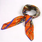 Hot selling multicolor women fashion Spring Summer printed silk square scarf for wholesale