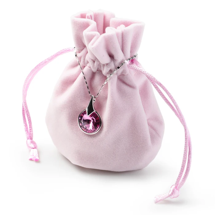 custom jewelry velvet pouch drawstring bag with logo printed