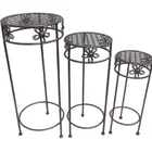 Flower Metal Metal Good Selling Metal Iron Garden Round Set 3 Plant Stand Manufacturer