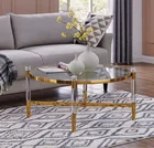 Acrylic Table Acrylic Round Table Living Room Furniture Tea Table Combined With Metal