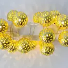 String Round Hanging Led Light String Best Sell Gold Moroccan Ball String Lights Battery Power Led Metal Globe Copper Wire Lights Hanging Round Microdot Lamps