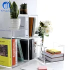 YongJing Office Acrylic Bookcase Stand High Transparent Corner Plastic Bookshelf