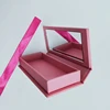 G501 Custom Made Extension Personalized Pink Mink Lash Packaging Box With Mirror, Make Your Own Eyelash Box