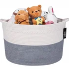 Amazion Hot Selling Sturdy Baby Large Storage Basket Cotton Rope Toy Laundry Storage Blanket Basket