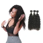 Super quality cuticle aligned deep wave Brazilian human hair bundles, wholesale 10A grade virgin hair weave vendors