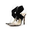 China professional cross strap stilettos brand women sexy ladies sandals heel shoes