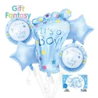 Cartoon Foot Shape It's A Boy Blue Baby Foil Balloon set for Baby Shower Birthday Party Decoration Accessories ballon