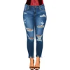 Wholesale Fashion Butt Lift Women Large Size Skinny Ripped Ladies Jeans