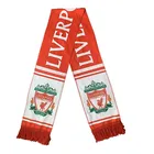 Custom Made Knitted Polyester Printed Logo England Football Club Decoration Soccer Supporter Scarves With Tassel