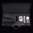 logo printed very popular black and gold aluminum barber tool kit carrying suitcase case box