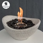 Smokeless decorative mini fire place table top fire bowl outdoor stone fireplace burner