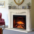 Customized european indoor marble fireplace stone modern wall decoration fireplace