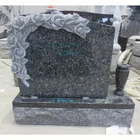 Flower granite carved gravestone blue headstone