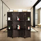 Screen Screen NPD001 Hot Sale Paper Rope Room Divider Screen For Dinner Room With Display Shelf