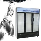 Supermarket Used 3 Doors Big Capacity Soda Water Drink Beverage Chiller Showcase refrigerator