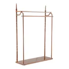 Gorgeous Superior Quality Double Rail Rose Gold Metal Garment Rack Stands For Clothing Retail Store