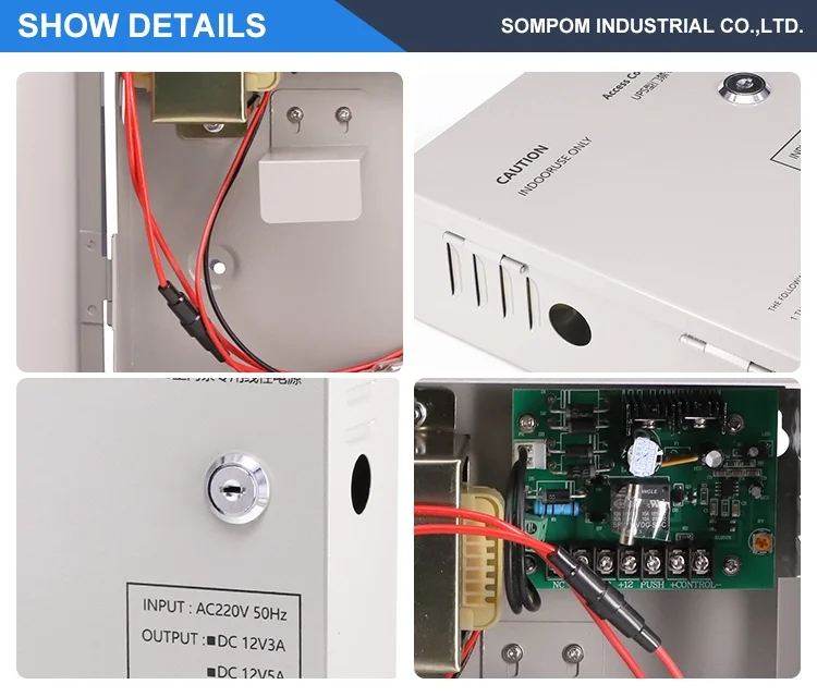 sompom 9 Outputs CCTV 10A 12V Uninterrupted Switching Power Supply for Monitoring Equipment