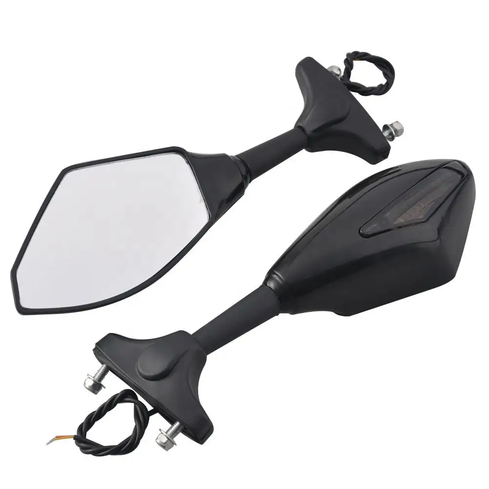 Motorcycle LED Turn Signal Rearview Mirrors For NINJA 6R 9R 650R 250R 636 YAMAHA YZF R1 R6 R6S/ SUZUKI GSXR 600 750 1000 Triumph