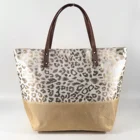 2020 new style Fashion Stripe Tote Shopping Shoulder Bag Handbag Paper Environmental Protection Leopard print Pu Strap