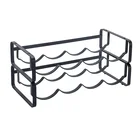 Contemporary double deck 8 bottles matt black red wine display holder wine beer bottle storage rack