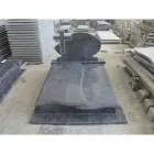 Bahama blue granite crosses tombstone carved stone gravestone