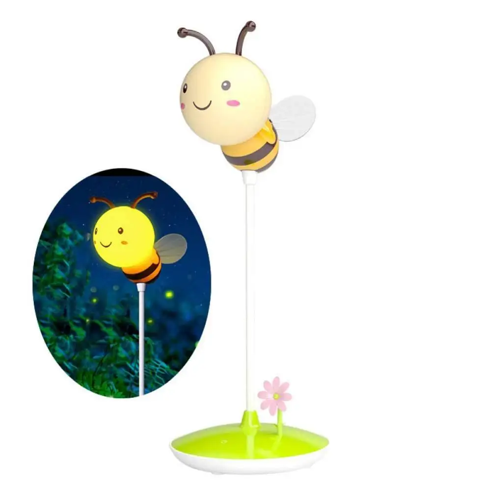 USB перезаряжаемые мультфильм мед пчела Настольная лампа 3 диммер и сроки переключатель ночник хорошо для малыша детские дети спальня