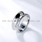 Titanium Rings Wholesale Fashion Crystal Rhinestones 316L Stainless Steel Titanium Silver Rings