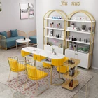 Table Nail Marble Nordic Style Manicure Table For Nail Shop Double Wrought Iron Table And Chair Set