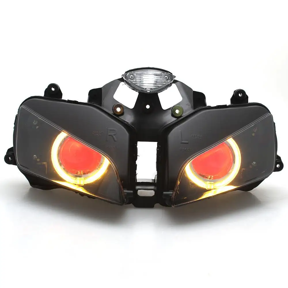 Projector Headlight Assembly Amber Angel Eye HID Fit for Honda CBR600RR F5 Headlamp 2003-2006