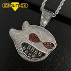 White Gold Iced Out Ghost Pendant Necklace Hip Hop Jewelry For Men Diamond Men Hot Selling Factory Price