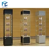 Modern Tempered Glass Tower Display / Aluminium Frame Glass Showcase for Many Countries