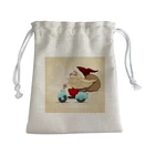 Wedding party favor drawstring linen bag christmas handbag tote bags