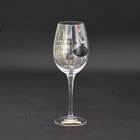Customize balloon goblet hand printed colored crystal red wine glass wedding