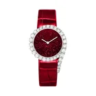 Custom Brand Bling Japan Movement Leather Strap Lady Women Wrist Iced Out Quartz Diamond Watches