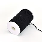 Soft Polyester 0.5cm Black Woven Elastic Band for face cover or protective cuff