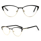 2021 beautiful women metal prescription cat eye glasses