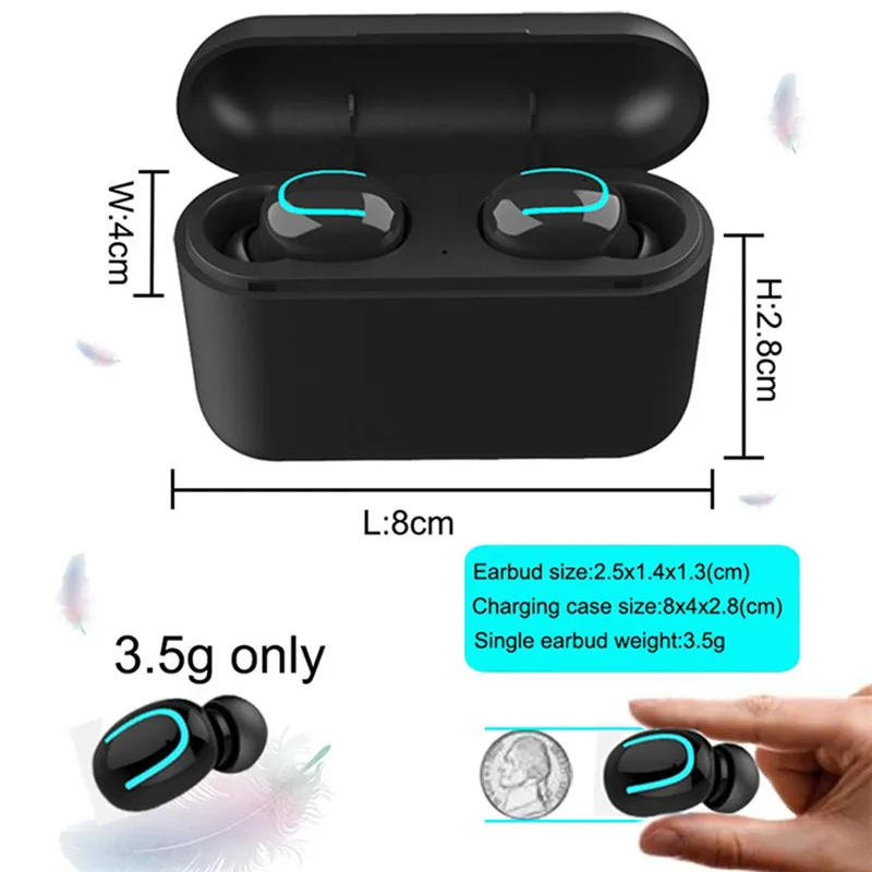 Q32 Hight Quality Chips Bluetrum Watch Earphone Earbuds with 1500mah Charging Case Unique Sports Earphone Earbuds Tws - ANKUX.COM