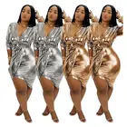 A100106 latest design gold stamping high stretch Woman Party Patchwork See Through Dress