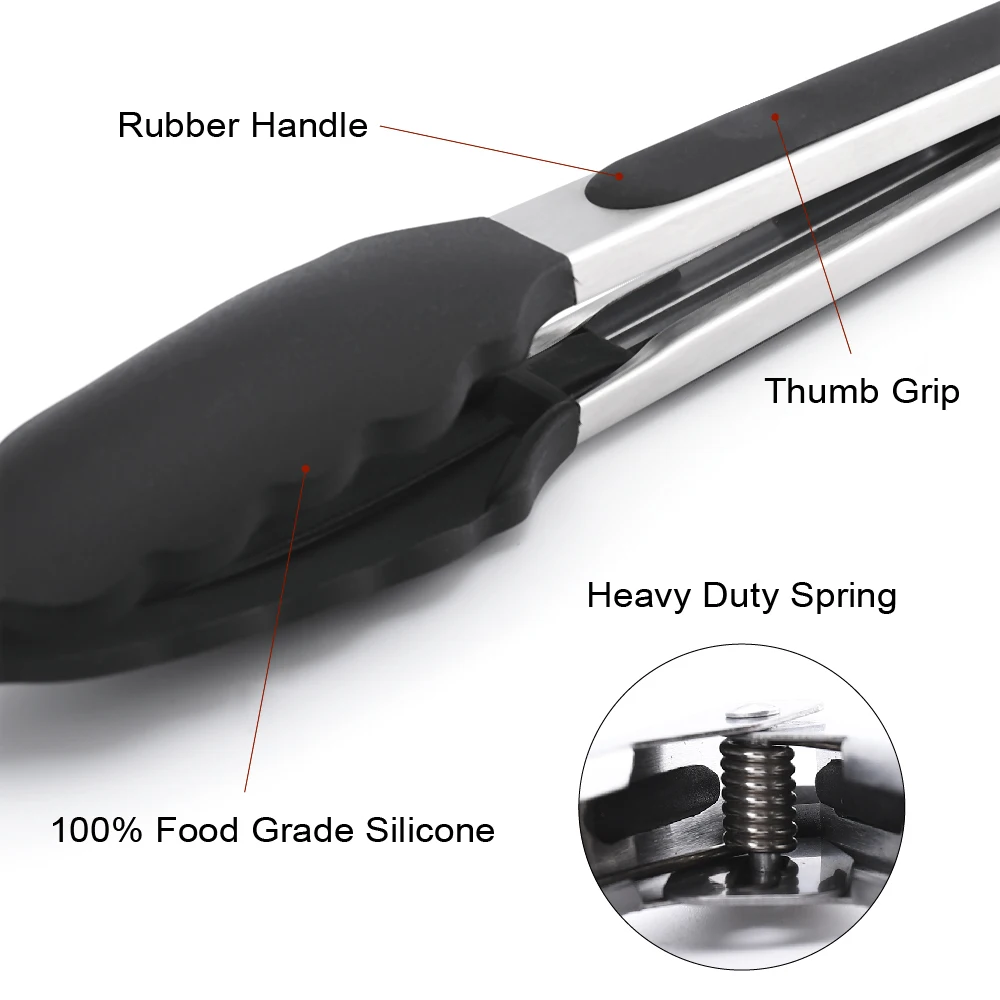 food tongs with rubber handle