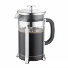 Camping French Press Coffee Maker 304 Stainless Steel Stand Clean Durable Heat Resistant Borosilicate Glass