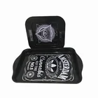 Wholesale Custom Black Metal Weed Tin Rolling Tray Custom Rolling Serving Tray