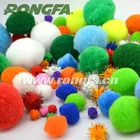 Cotton scarf with pompon Crafts pompom Arts and Crafts Fuzzy Assorted Pompoms For Children diy and Party decoration