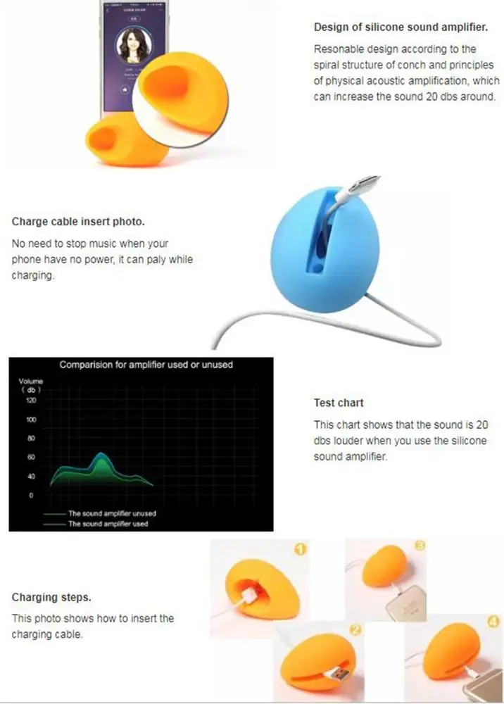 wholesale professional power amplifier egg holder silicone loudspeaker for phone - ANKUX.COM